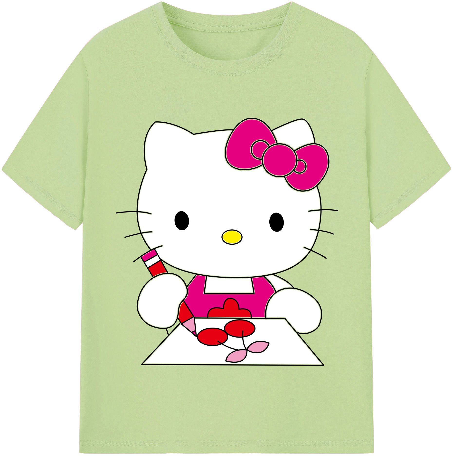 （画像用） Hello Kitty ハローキティ 綿100％半袖Tシャツ（フロントプリント）
